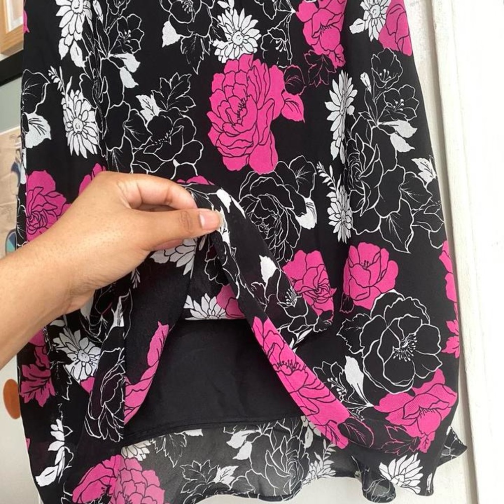 George Pink Pleated Midi A-Line Skirt Cocktail - Picture 3 of 7